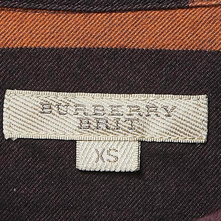 Pre Owned Burberry Brit Multicolor Checked Cotton Button Front Shirt XS