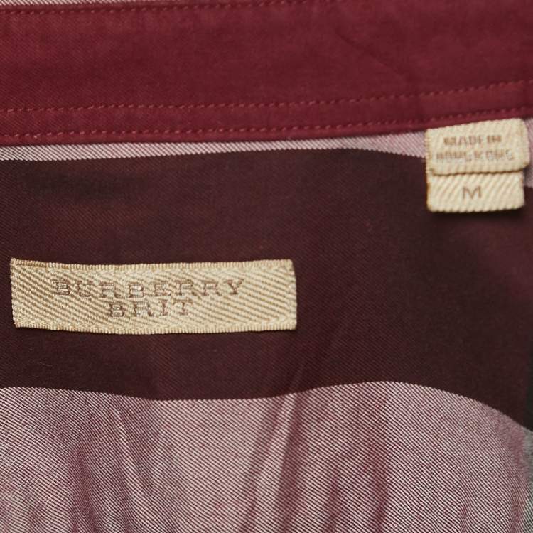 Pre Owned Burberry Brit Multicolor Plaid Cotton Button Down Full Sleeve Shirt M