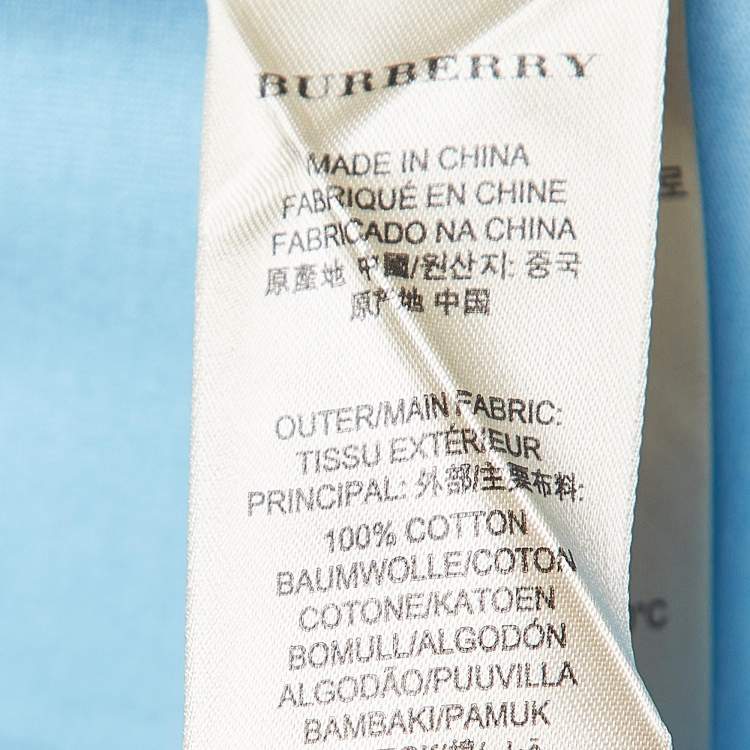 Pre Owned Burberry Brit Blue Cotton Half Sleeve Polo T-Shirt S