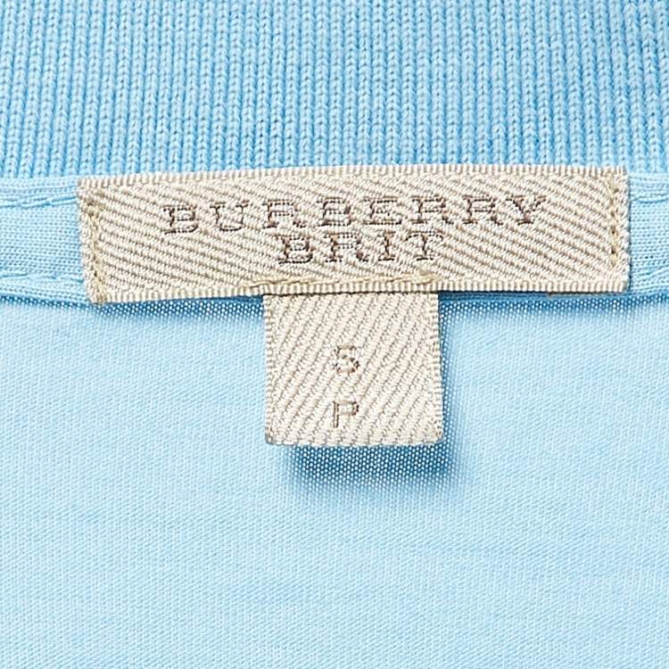 Pre Owned Burberry Brit Blue Cotton Half Sleeve Polo T-Shirt S