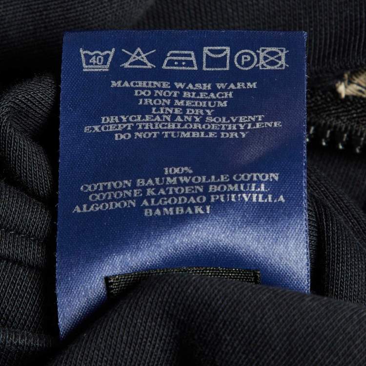 Pre Owned Burberry Golf Black Cotton Zip Mock Neck Long Sleeve Sweater M