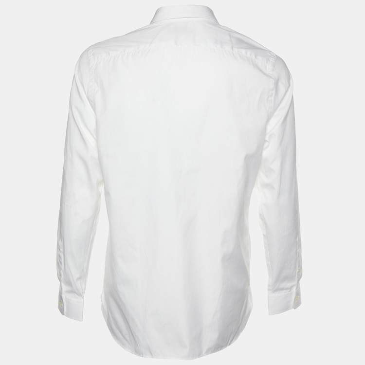 Pre Owned Burberry White Cotton Button Front Treyforth Shirt M
