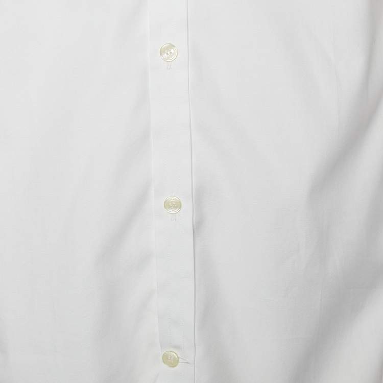 Pre Owned Burberry White Cotton Button Front Treyforth Shirt M
