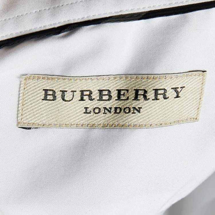 Pre Owned Burberry White Cotton Button Front Treyforth Shirt L