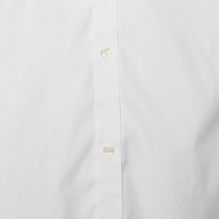 Pre Owned Burberry White Cotton Button Front Treyforth Shirt L