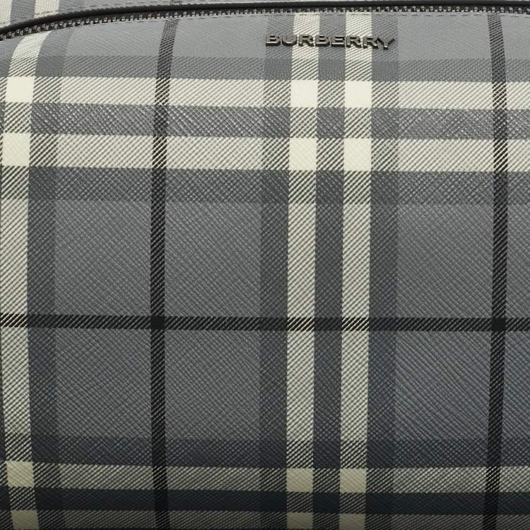 Pre Owned Burberry Grey Check PVC Travel Pouch