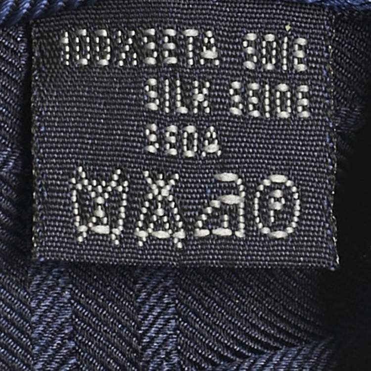Pre Owned Burberry London Teal Blue Equestrian Herringbone Silk Tie