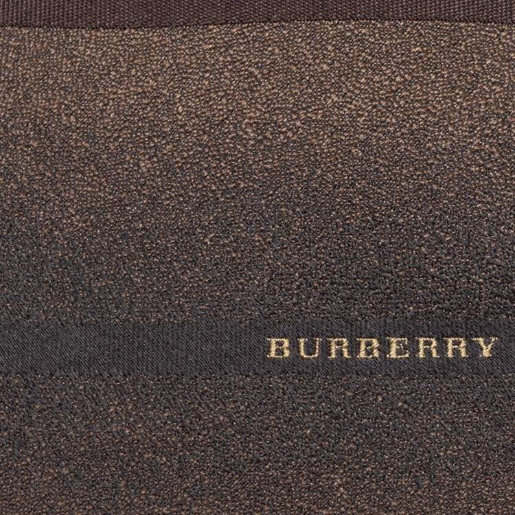 Pre Owned Burberry Brown Striped Silk Tie