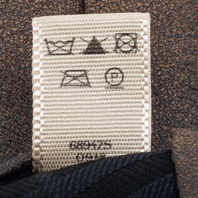 Pre Owned Burberry Brown Striped Silk Tie