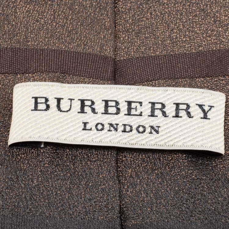 Pre Owned Burberry Brown Striped Silk Tie