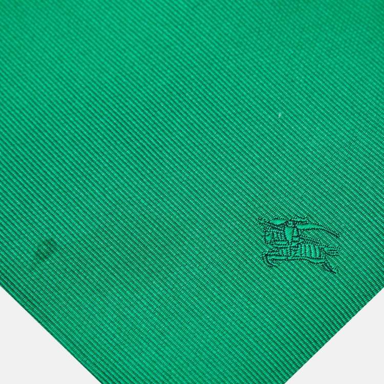 Pre Owned Burberry London Green Silk Tie