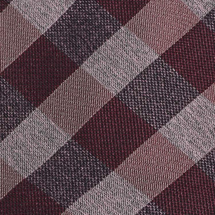 Pre Owned Burberry Burgundy Checkered Silk Tie