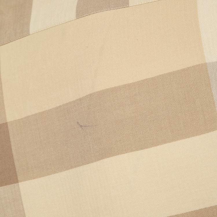 Pre Owned Burberry Beige Checked Cotton Long Sleeve Shirt M