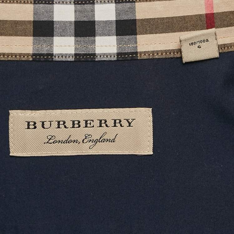 Pre Owned Burberry London Navy Blue Cotton Button Front Shirt L