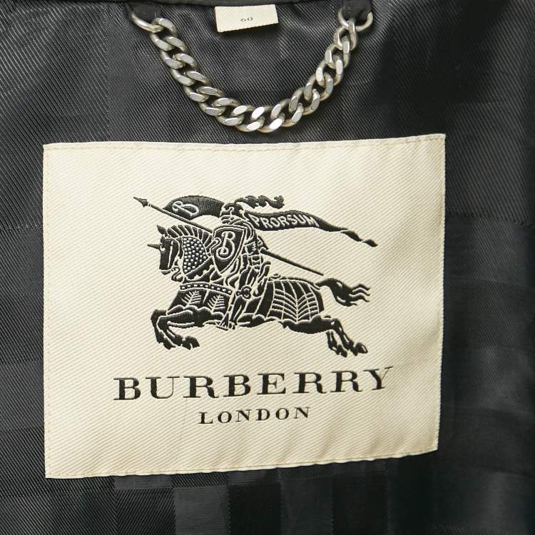 Pre Owned Burberry London Black Synthetic Zip-Up Hooded Jacket L