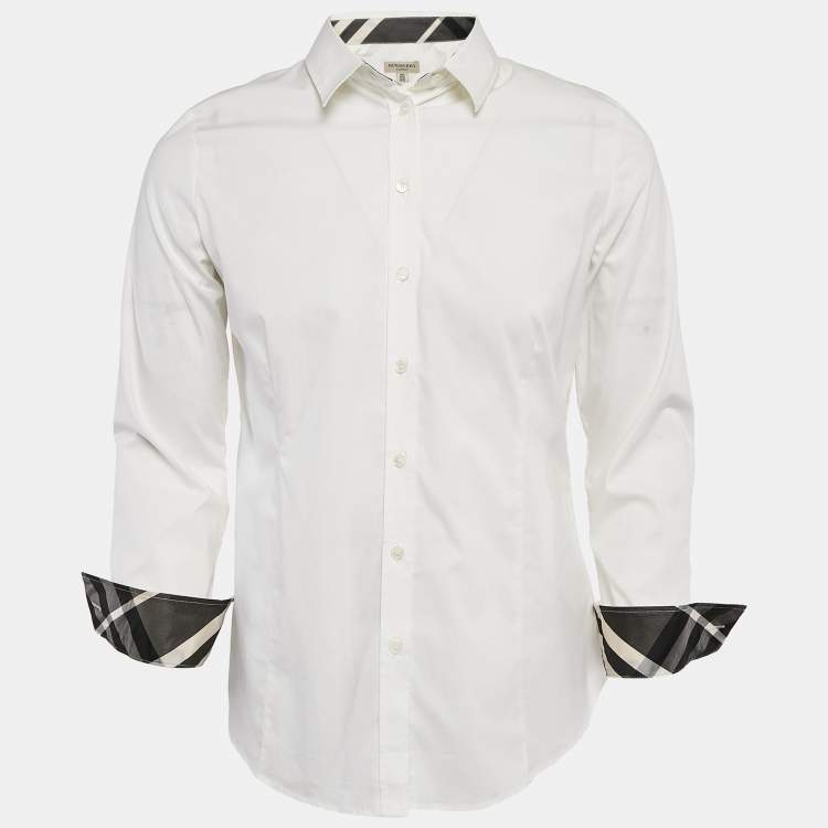 Pre Owned Burberry London White Cotton Button Front Shirt S