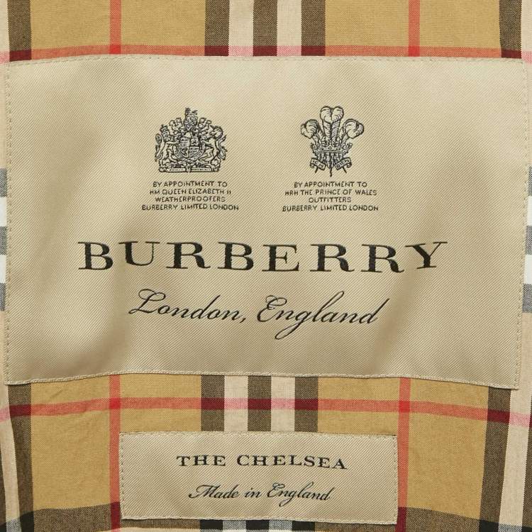 Pre Owned Burberry Grey Cotton Chelsea Heritage Mid Length Trench Coat M