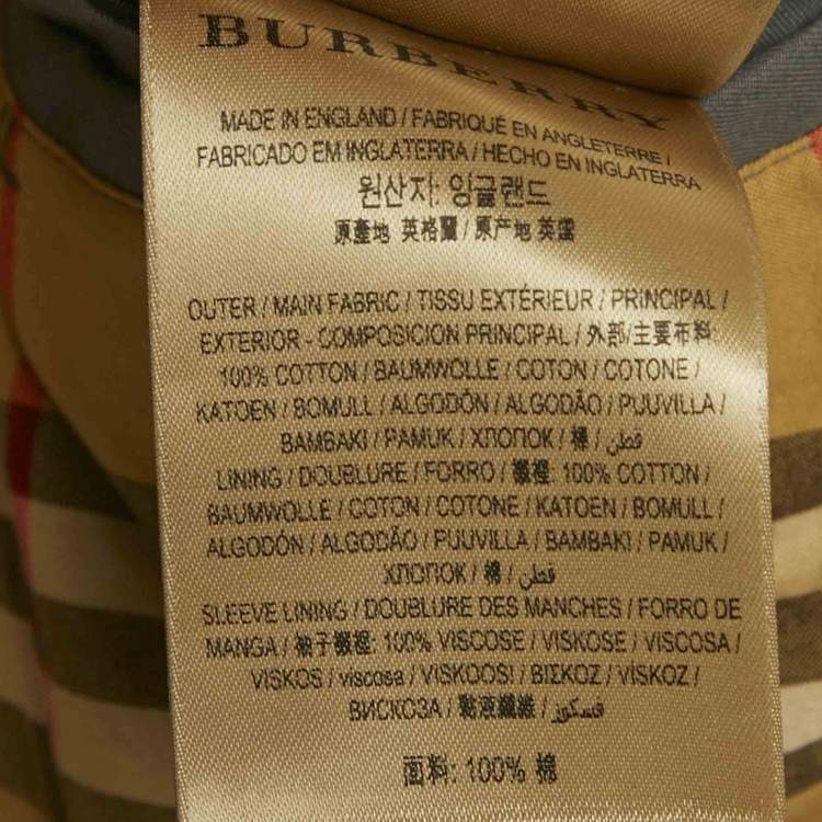 Pre Owned Burberry Grey Cotton Chelsea Heritage Mid Length Trench Coat M