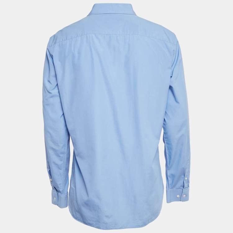 Pre Owned Burberry London Blue Cotton Full Sleeve Shirt XXXL