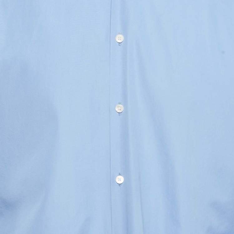 Pre Owned Burberry London Blue Cotton Full Sleeve Shirt XXXL