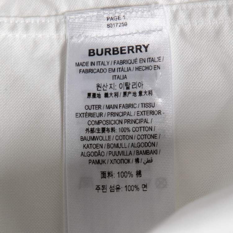 مملوكة مسبقًا Burberry White Cotton Stud Embellished Classic Fit Shirt XXL