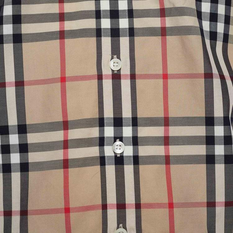 Pre Owned Burberry London Beige Nova Check Cotton Button Front Shirt XXL