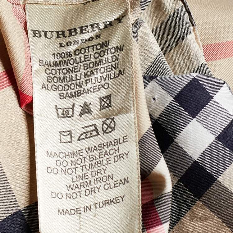 Pre Owned Burberry London Beige Nova Check Cotton Button Front Shirt XXL