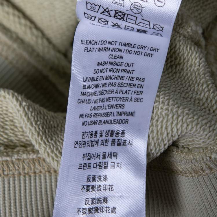 Pre Owned Burberry London Cream Logo Print Cotton Hoodie XS