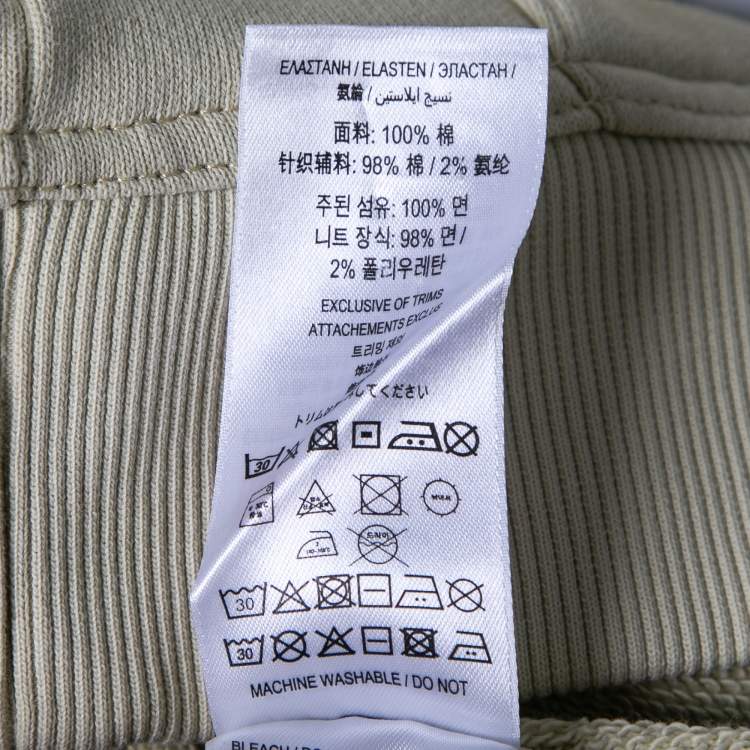 Pre Owned Burberry London Cream Logo Print Cotton Hoodie XS