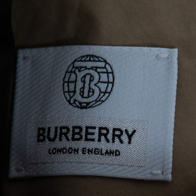 Pre Owned Burberry Black Reversible Check Print Synthetic Hooded Jacket L