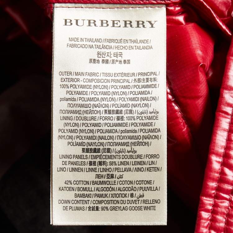 Pre Owned Burberry Red Synthetic Quilted Torford Jacket S