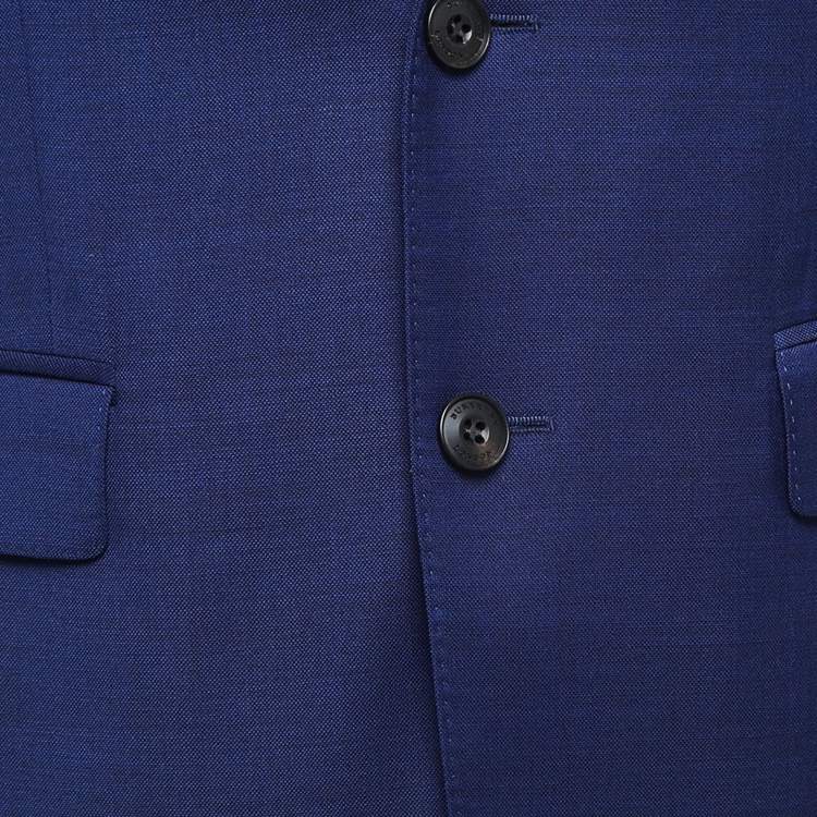 Pre Owned Burberry London Navy Blue Wool Suit M