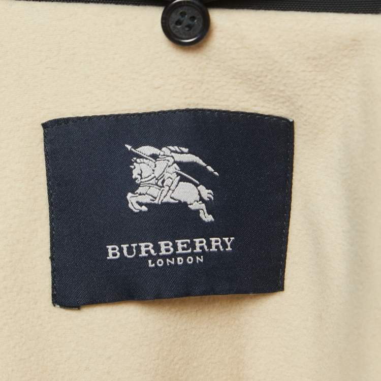 Pre Owned Burberry London Navy Blue Nylon Zip-Up Jacket XL