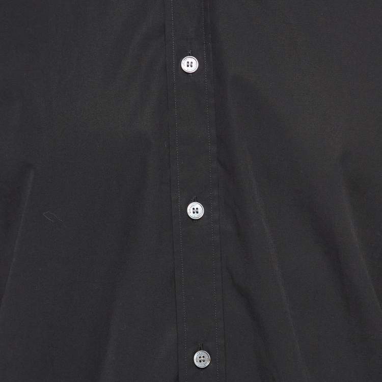 Pre Owned Burberry London Black Contrast Cuff Cotton Long Sleeve Shirt XXL