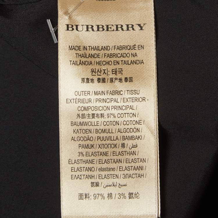 Pre Owned Burberry London Black Contrast Cuff Cotton Long Sleeve Shirt XXL