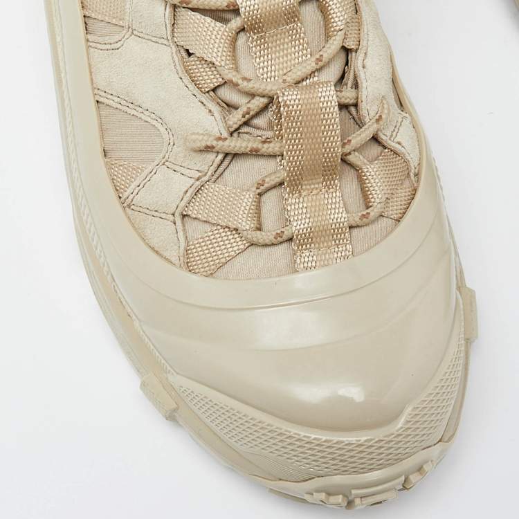 Pre Owned Burberry Beige Suede and Rubber London Low Top Sneakers Size 42
