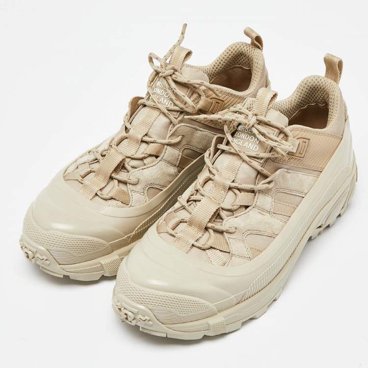 Pre Owned Burberry Beige Suede and Rubber London Low Top Sneakers Size 42