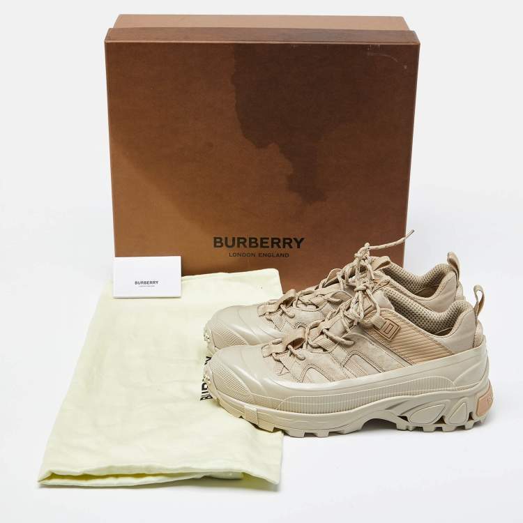 Pre Owned Burberry Beige Suede and Rubber London Low Top Sneakers Size 42