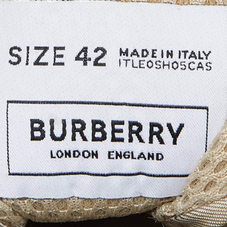 Pre Owned Burberry Beige Suede and Rubber London Low Top Sneakers Size 42