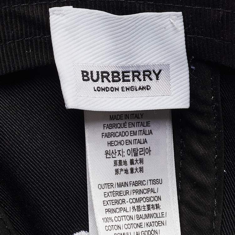 Pre Owned Burberry White/Blue TB Monogram Cotton Baseball Cap L