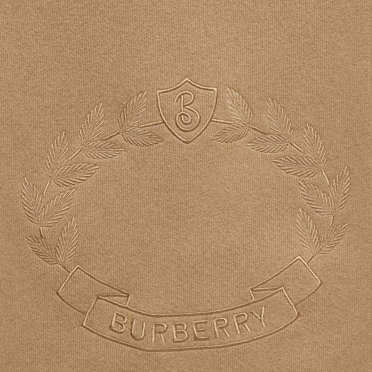 Pre Owned Burberry Brown Logo Embroidered Cashmere Knit Ghost Crest Scarf 