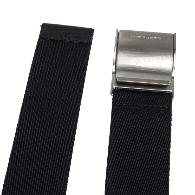 Pre Owned Burberry Black Canvas Zach Webbing Belt 80CM