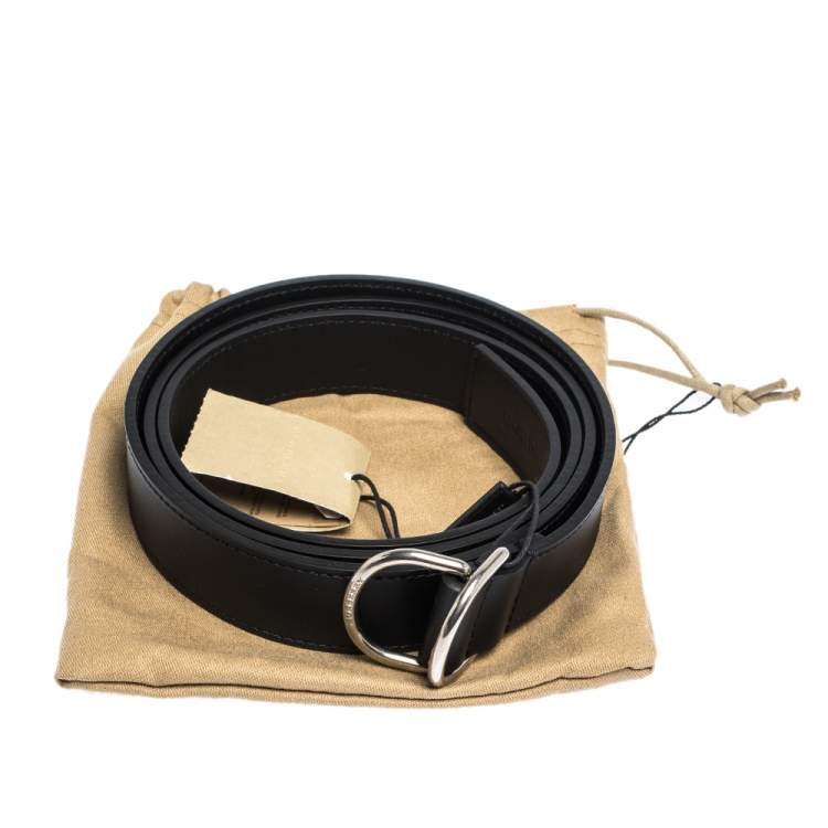 Pre Owned Burberry Black Leather D-Ring Belt 90CM