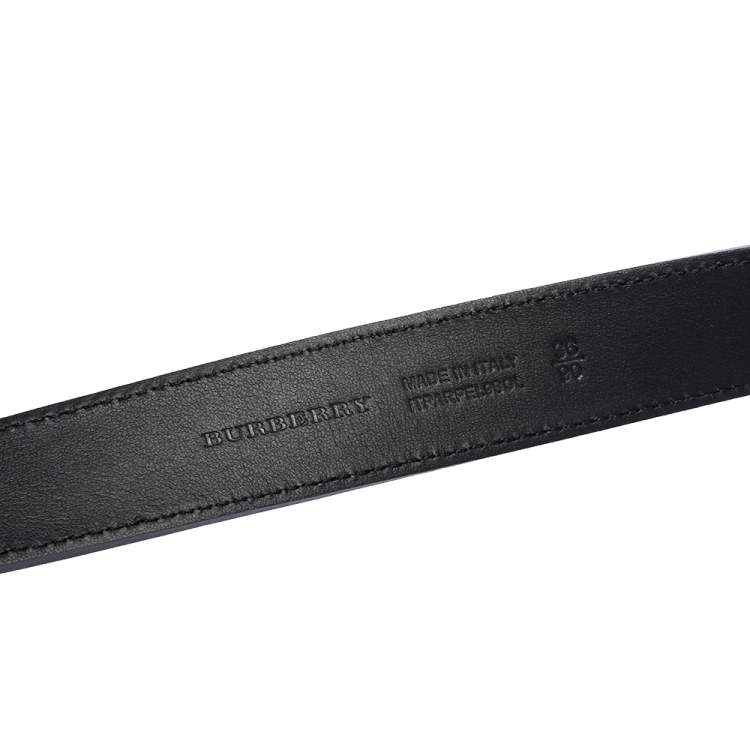 Pre Owned Burberry Black Leather D-Ring Belt 90CM