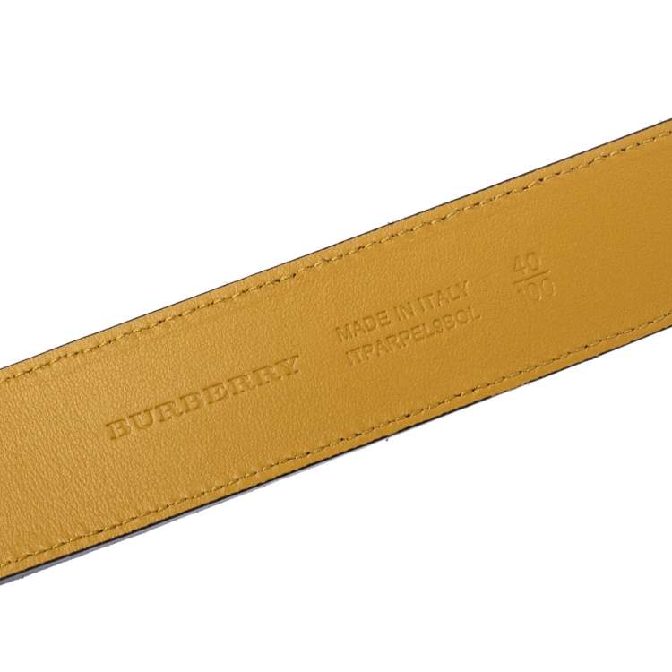 Pre Owned Burberry Black Leather Double D Ring Belt 100CM