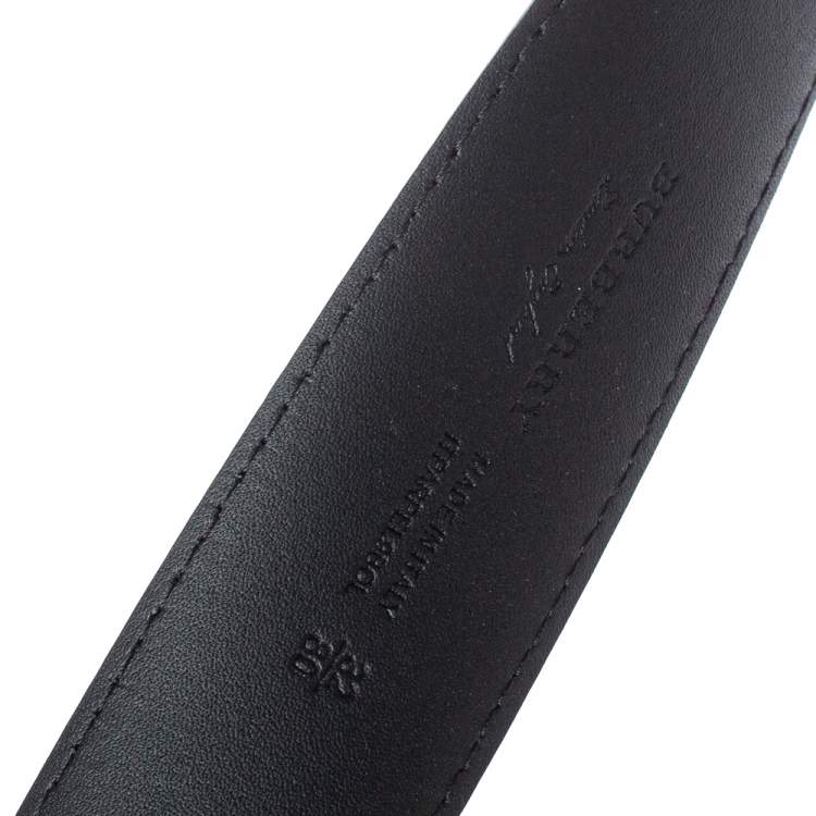 Pre Owned Burberry Grey Smoked Check Coated Canvas Joe Buckle Belt 80CM
