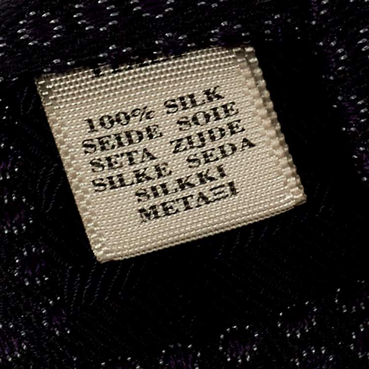 Pre Owned Burberry Black Jacquard Pattern Rohan Silk Tie