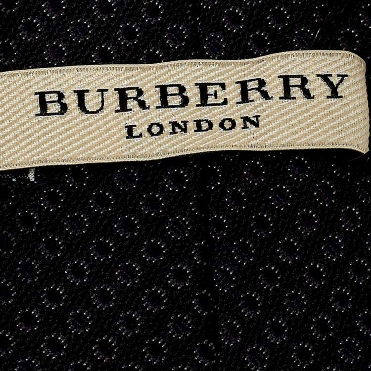 Pre Owned Burberry Black Jacquard Pattern Rohan Silk Tie