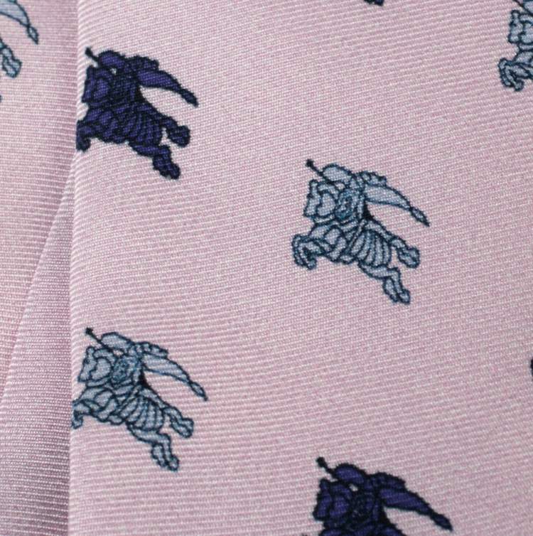 مملوكة مسبقًا Burberry Pale Heather Equestrian Knight Print Silk Stanfield Slim Tie