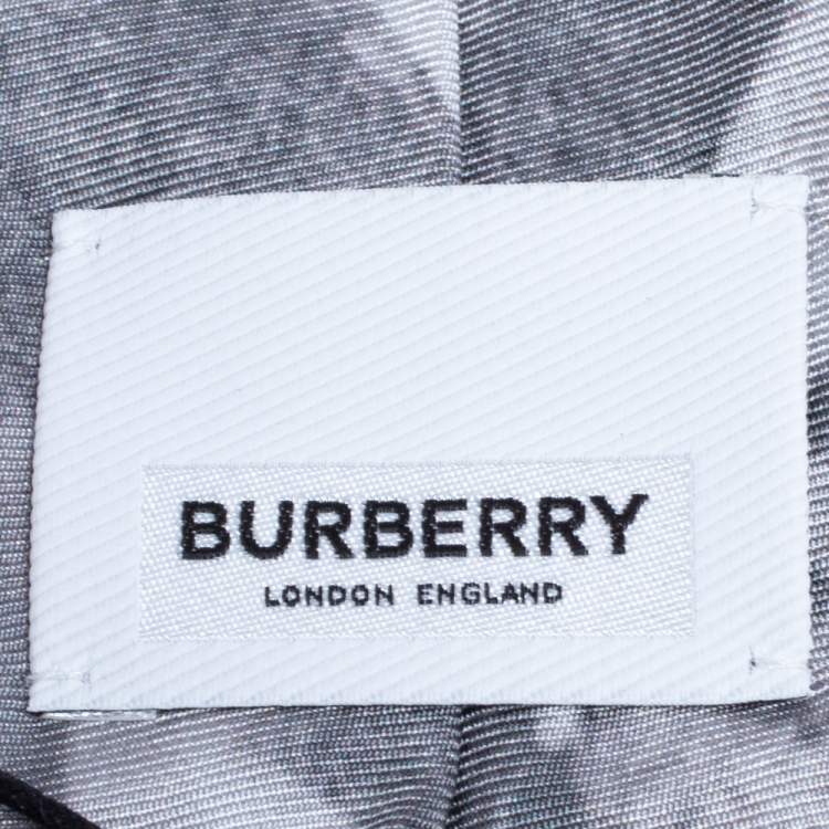 Pre Owned Burberry Monochrome Rave Print Silk Tie